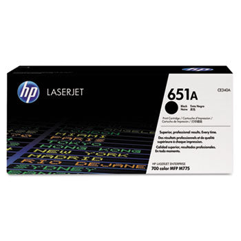 HP 651A, (CE340A) Black Original LaserJet Toner Cartridge