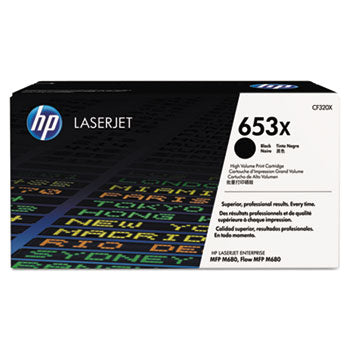 HP 653X, (CF320X) High-Yield Black Original LaserJet Toner Cartridge