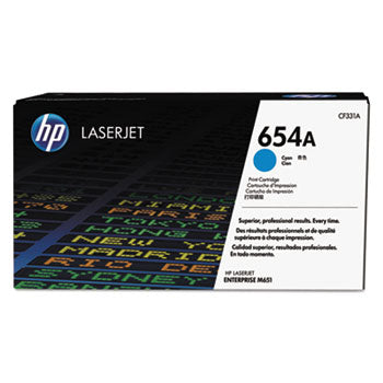 HP 654A, (CF331A) Cyan Original LaserJet Toner Cartridge