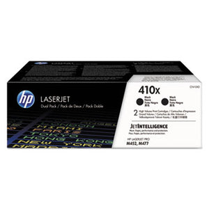 HP 410X, (CF410X-D) 2-Pack High-Yield Black Original LaserJet Toner Cartridges