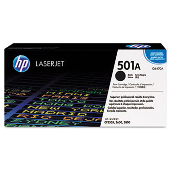 HP 501A, (Q6470A) Black Original LaserJet Toner Cartridge