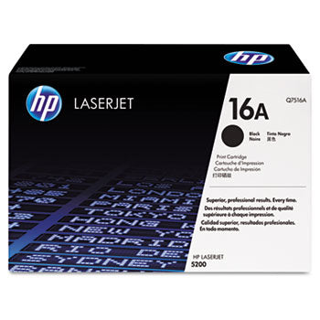 HP 16A, (Q7516A) Black Original LaserJet Toner Cartridge