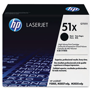 HP 51X (Q7551X) Black Original LaserJet Toner Cartridge (13000 Yield)