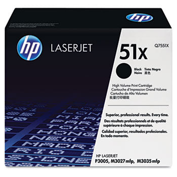 HP 51X (Q7551X) Black Original LaserJet Toner Cartridge (13000 Yield)